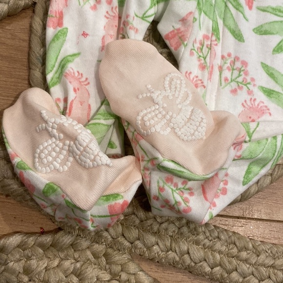 Burts Bees baby Island cockatoo sleep & play Footie newborn NWT - Picture 3 of 5
